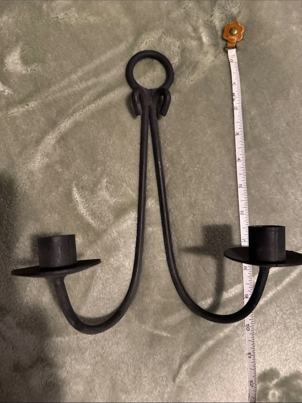 Black Double-Arm Iron Wall Candle Sconce - Unbranded